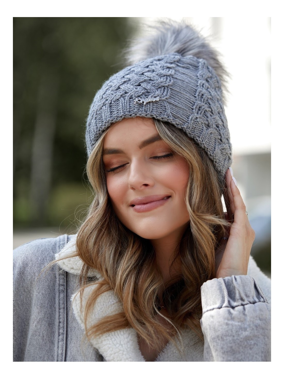 Dark gray winter hat C15 - Online store - Boutique